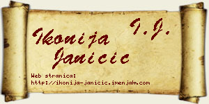 Ikonija Janičić vizit kartica